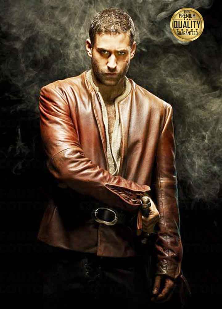 Oliver Jackson The Invisible Man Adrian Griffin Brown Leather Jacket